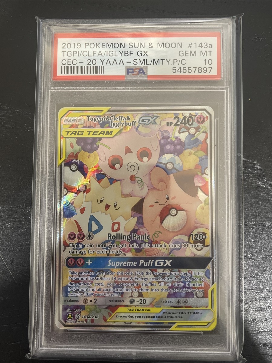 2019 POKEMON TOGEPI CLEFFA IGGLYBUFF GX ALTERNATE ART PSA 10 2019 POKEMON TOGEPI CLEFFA IGGLYBUFF GX ALTERNATE ART PSA 10