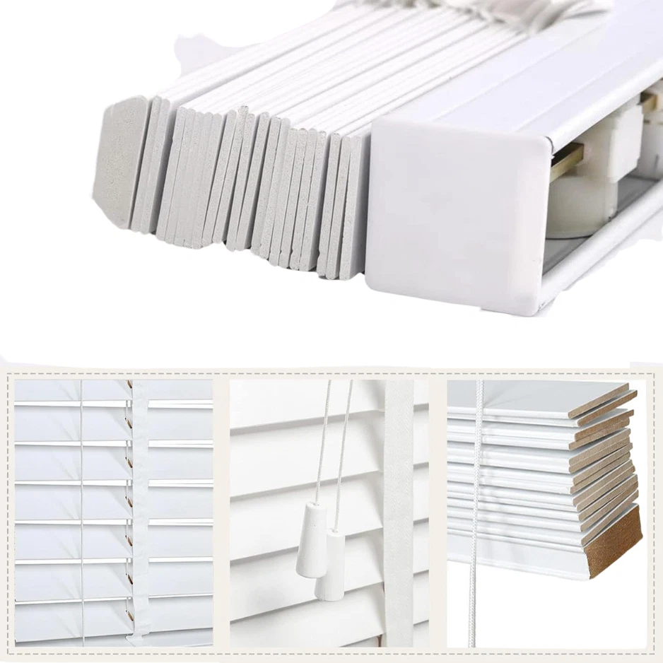 Faux Wood Wooden Blinds 50 MM Slats Home Office Window Venetian Blind Easy Fit - Image 4 of 4
