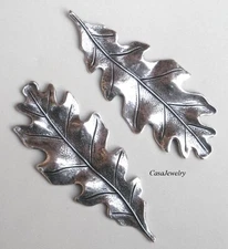 #5006RS ANTIQUED STERLING SILVER PLATED SMALL OAK LEAF COMPONENT - 1 Pc