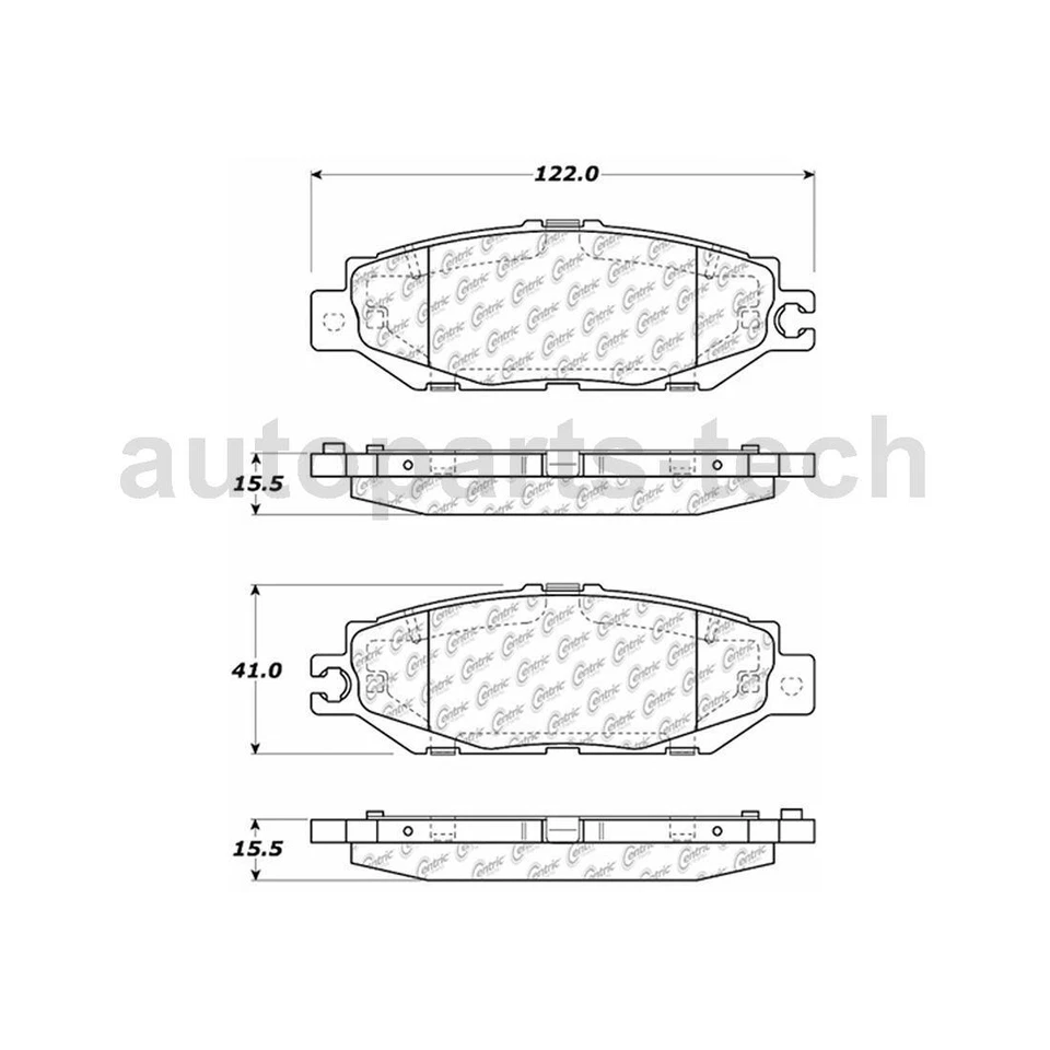 Juego de pastillas de freno delanteras traseras centradas para Lexus LS400 1995 1996 1997 1998 1999 2000 Foto 2 de 4