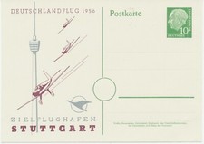 BUNDESREPUBLIK 1956 Heuß 10Pf ungebr. Privat-GA DEUTSCHLANDFLUG 1956 STUTTGART