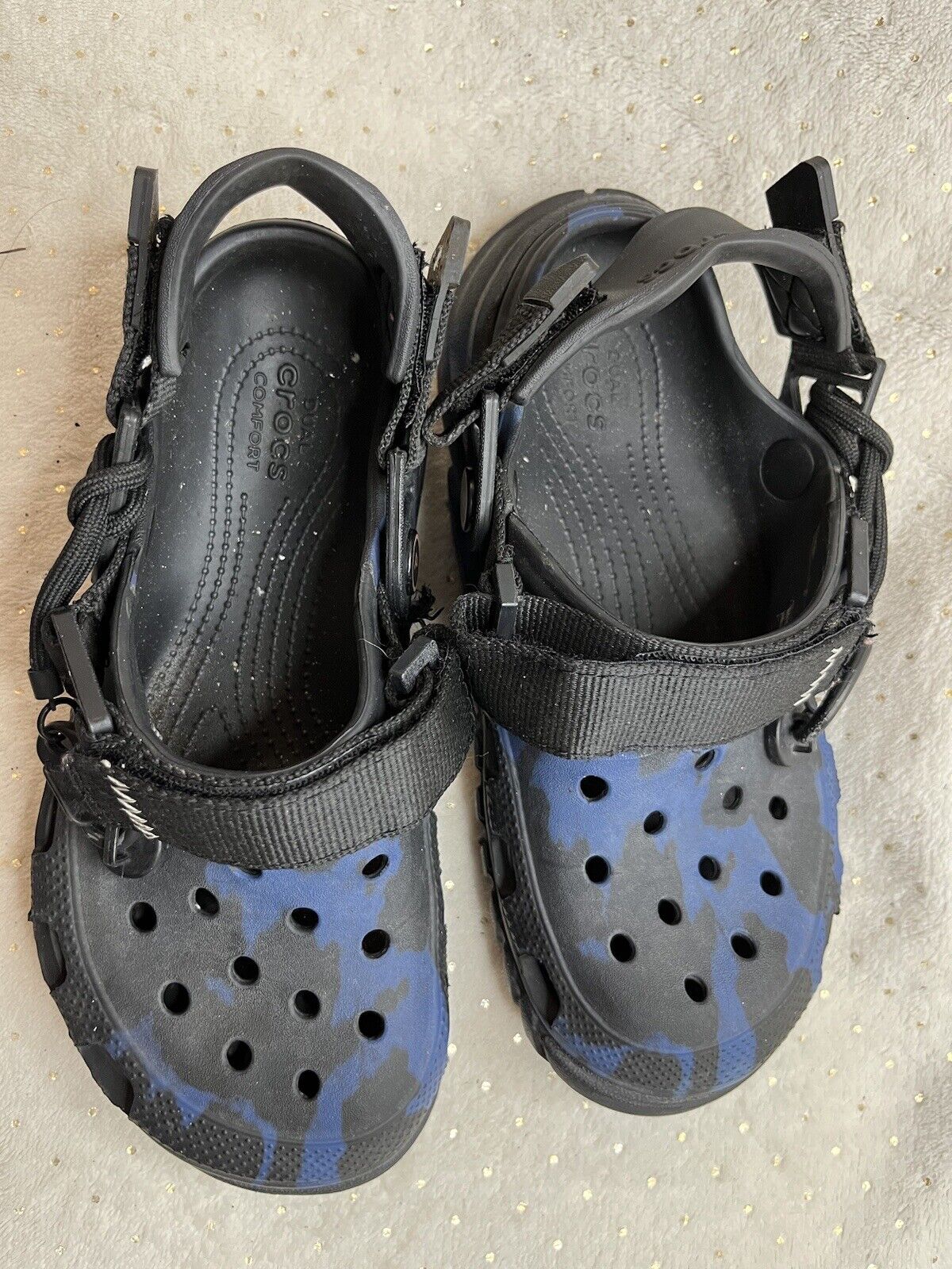 Post Malone X Crocs Duet Max Clog Blue Black 206542-001 Size M5/W7