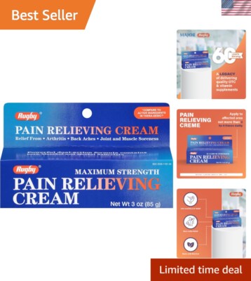 Pain Relief Cream with Menthol & Methyl Salicylate - 3 Oz. 4 Pack for Arthritis