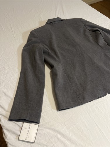 Sag Harbor Blazer Jacket Women's 12 Gray Coat Stretch New With Tags Church Work - Picture 16 of 20
