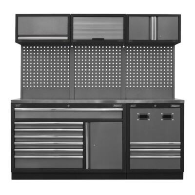 Sealey Modular Storage System Combo - Stainless Steel Worktop Garage Workshop...