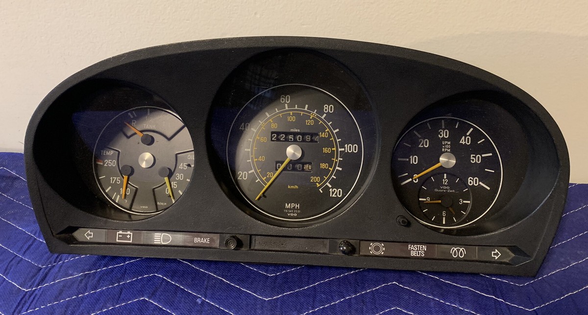 72-89 Mercedes Benz VDO R107 W116 DIESEL Speedometer 120MPH