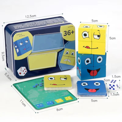 Face Change Expression Puzzle - Montessori Building Blocks for Kids