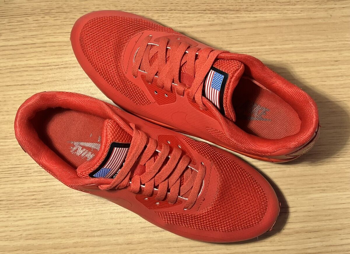 RARE🔥Nike Air Max 90 Hyperfuse Independence Day Red 613841 RARE🔥Nike Air Max 90 Hyperfuse Independence Day Red 613841