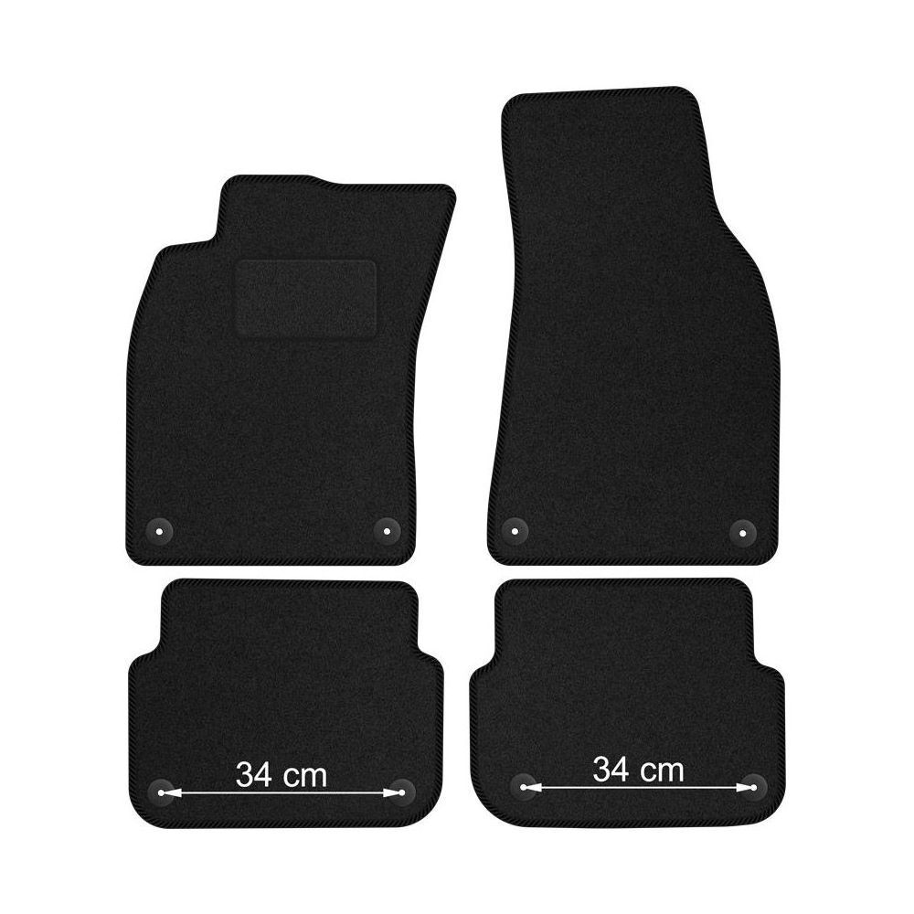 Tapis de sol Audi A6 C6 2004-2011 en velours noir pour remplacer une moquette usée