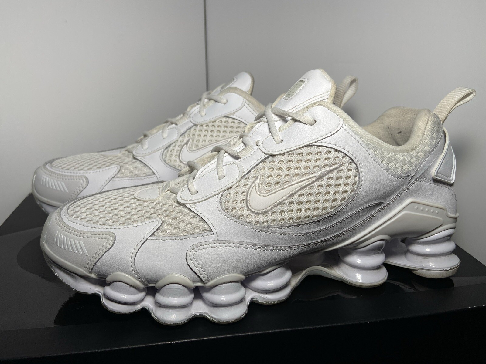 Official Images: COMME des GARÇONS x Nike Shox TL Triple White •  KicksOnFire.com