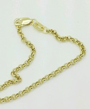 10k Yellow Gold Rolo Anklet Chain 8.5" 9" 9.5" 10" 2.3mm