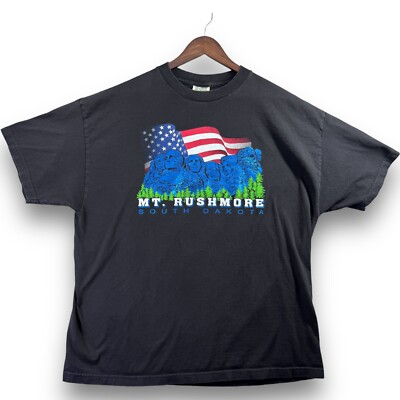 #ad #ad Mt Rushmore Fred Harvey Trading Company T Shirt Men#x27;s 2XL Black South Dakota USA $13.15