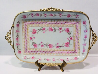Peint A La Main, T. Limoge. France Serving Tray With Decorative