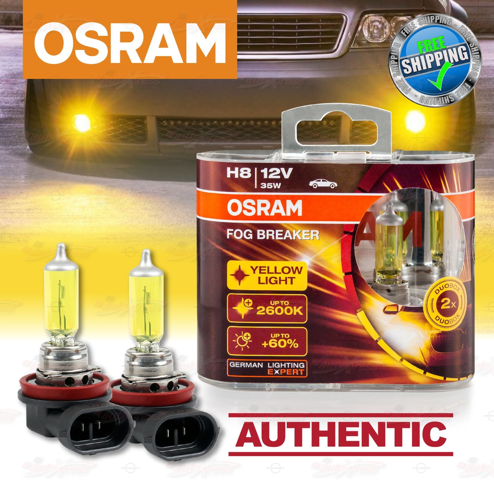 1pc OSRAM H8 12V 35W 3200K Halogen Original Headlight Lamp Bulbs Made in  Germany - Mad Hornets