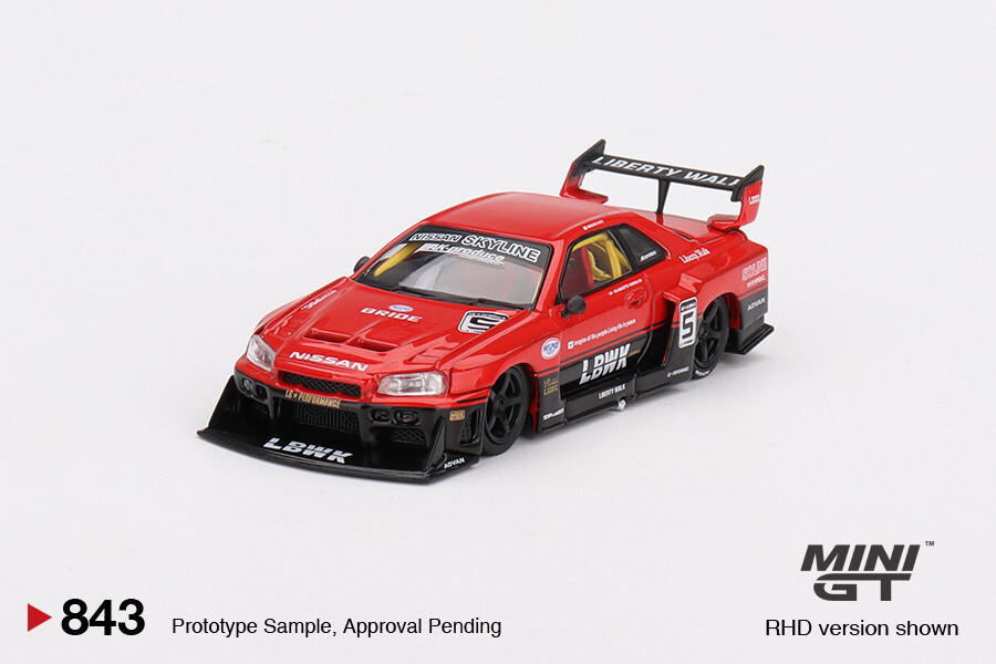 ミニカー MINI GT Nissan LB-ER34 Super Silhouette MINIGT Nissan LB-ER34 Super Silhouette SKYLINE Red/Black 1