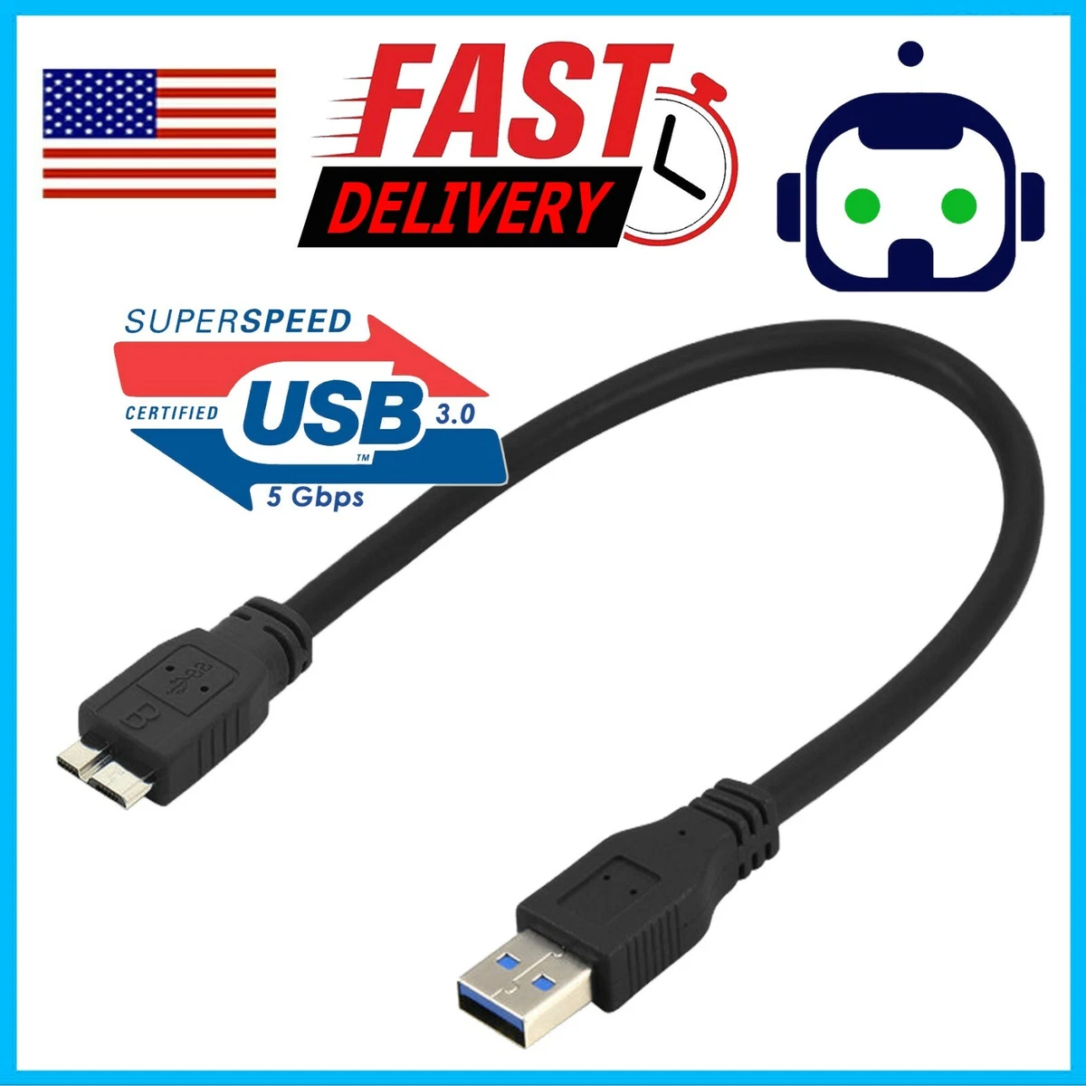 MyVolts Cavo Alimentazione USB 5V Per Seagate 1AYBA2 Disco Fisso Esterno - Compatibile Con Power Bank - 6