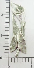 30364         Matte Silver Oxidized Victorian Calla Lily Jewelry Finding