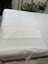 sheer 2 panel white linen rod pocket curtains 37in W x 84in L