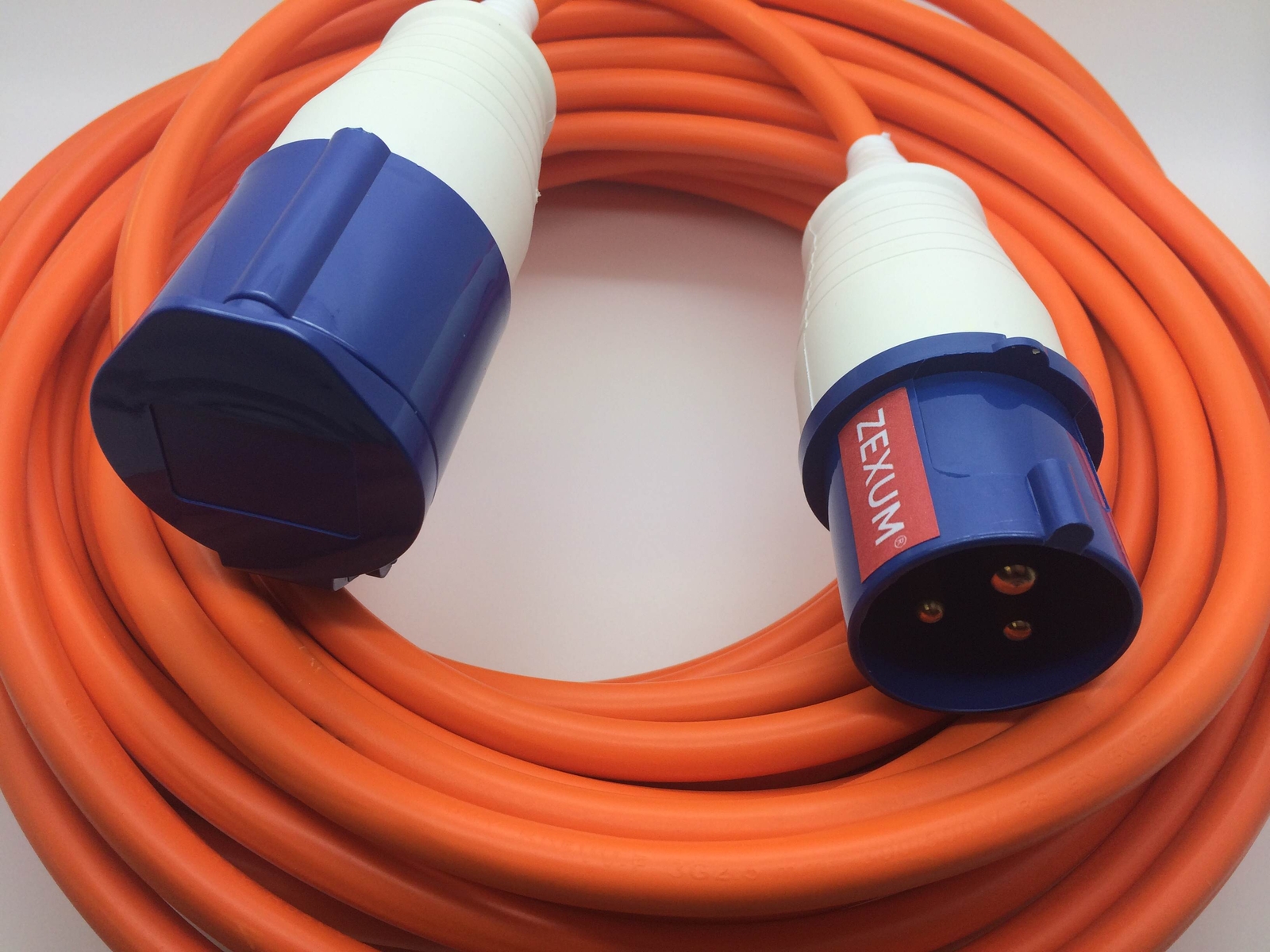 16A 230V Orange Electric Mains Hook Up Lead For Caravan Tent Camping