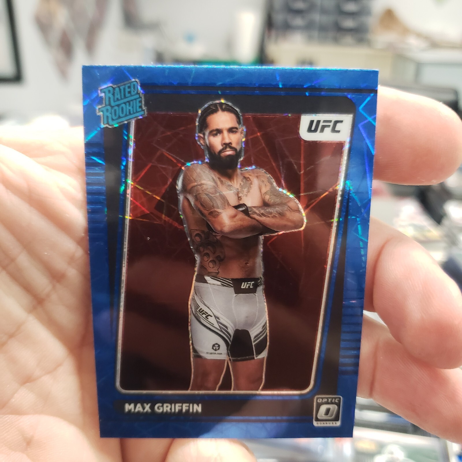 2022 Panini Donruss Optic UFC Blue Velocity Max Griffin Rc # 119