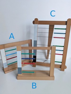 Montessori Small or Large Bead Frame Wooden Math Abacus Educational Learning Toy