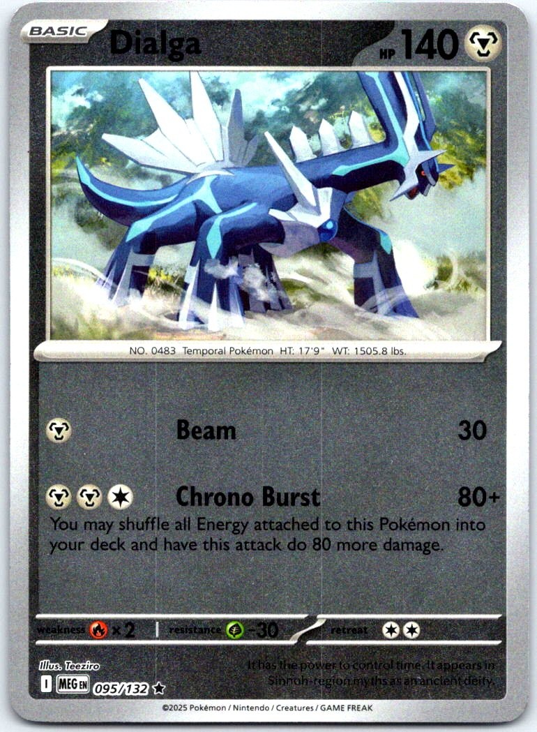 Dialga 095/132 ME01: Mega Evolution Reverse Holo-PTCG-NM