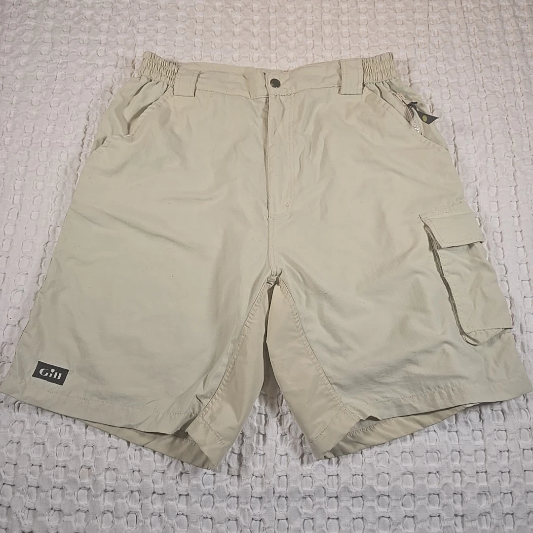 Gill Men Shorts Beige Uk 34" (Large) Pockets Quick Dry Boat Shorts