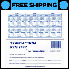 12 Checkbook Transaction Registers 2025-2026-2027 Calendars Check Book Bank ...