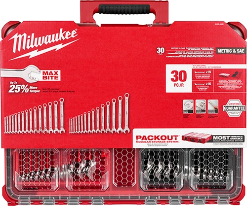 Milwaukee 30pc Metric & SAE Wrench Set with PACKOUT Organizer | Model 48-22-9485