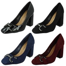 Women's Spot On Dress Buckle Detail Pump Shoes F90139