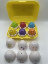 Vintage 1993 Tomy Hide Squeak Eggs Shape Color Sorting With Chicks Egg Carton