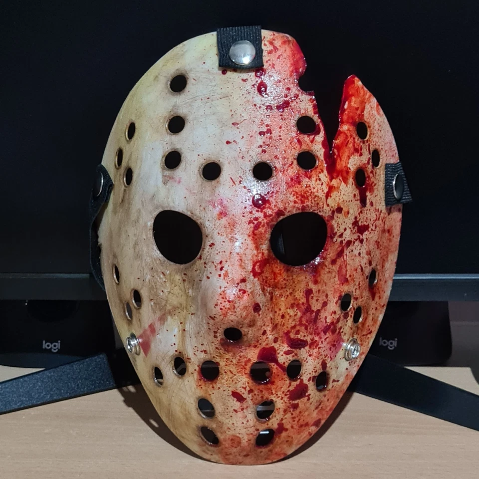 Friday The 13th Inspired Horror Hockey Mask Halloween Prop Jason Mask Hand Made - Image 2 of 4