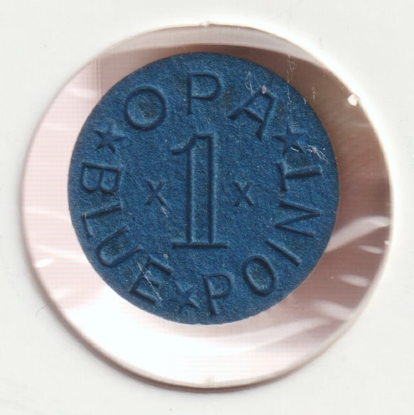 Rare WWII XX OPA Blue Ration Token US Wartime Collectible War Collection Coin