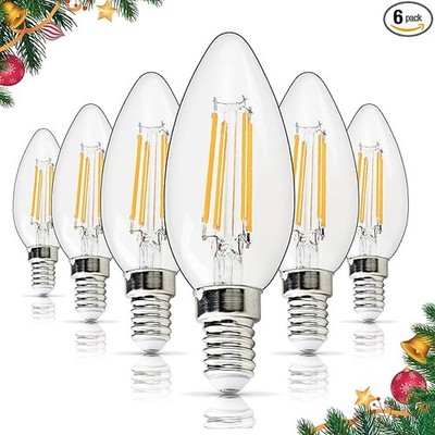 E12 LED light Bulb 4W (40W Equivalent) Dimmable C35 Candelabra Chandelier Bulbs