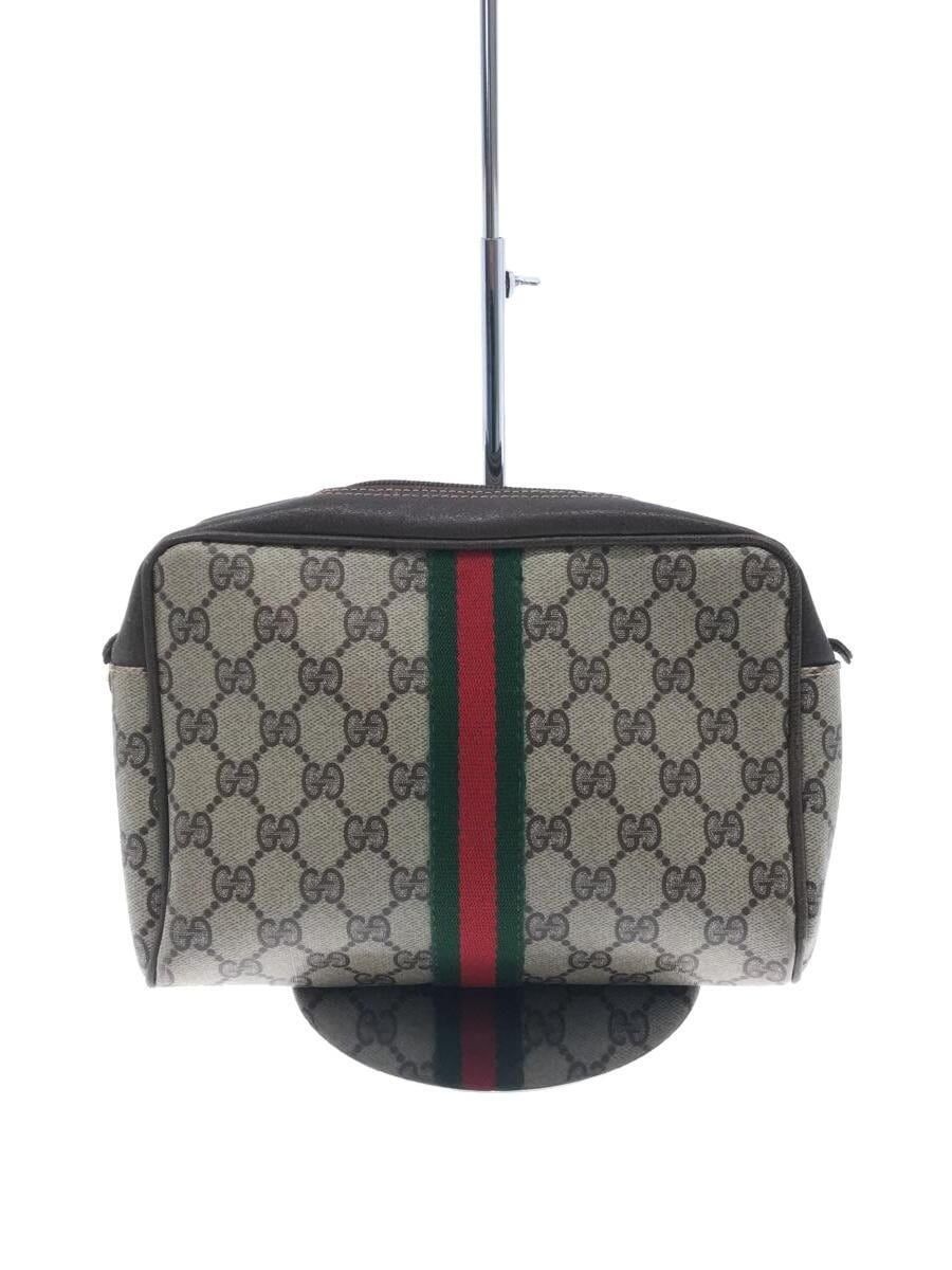 Vintage GUCCI PVC Brown Sherry Line GG Pattern Pouch-image