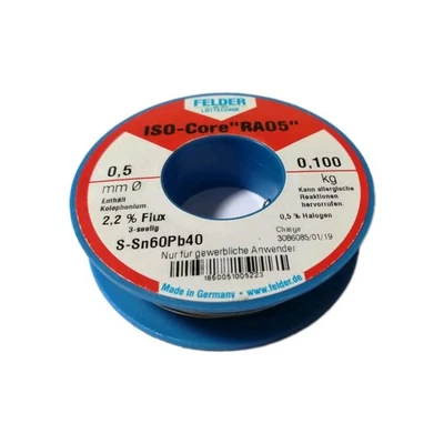 FELDER Stagno in rocchetto filo Iso-Core "RA05" 60/40 5*100g 0.50mm (500grammi)