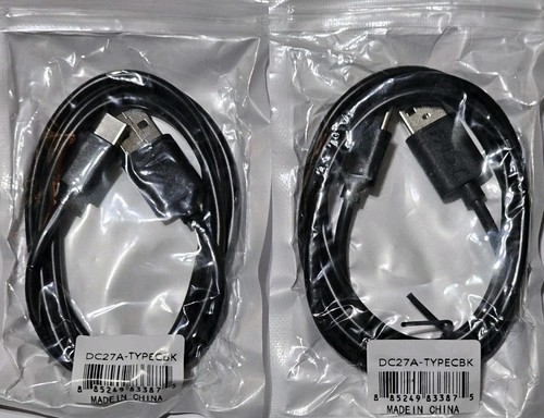 Reiko 3.3FT PVC Material Type C USB 2.0 Data Cable In Black ‘(Pack Of 2)’