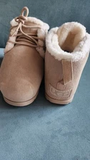 Authentic UGG Pumped Lace Up Suede Ankle Boot Beige 1158261 Size 10 