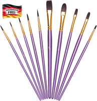 Vicloon Nylon Pinsel, 10 StüCk KüNstlerpinsel, Pinselset-Malen FüR Aquarell, Acr