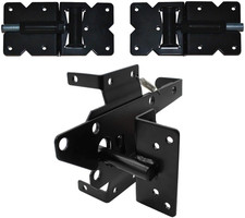 Black Vinyl Fence Hardware Kit - Gate Hinges & Latch for PVC Fencing