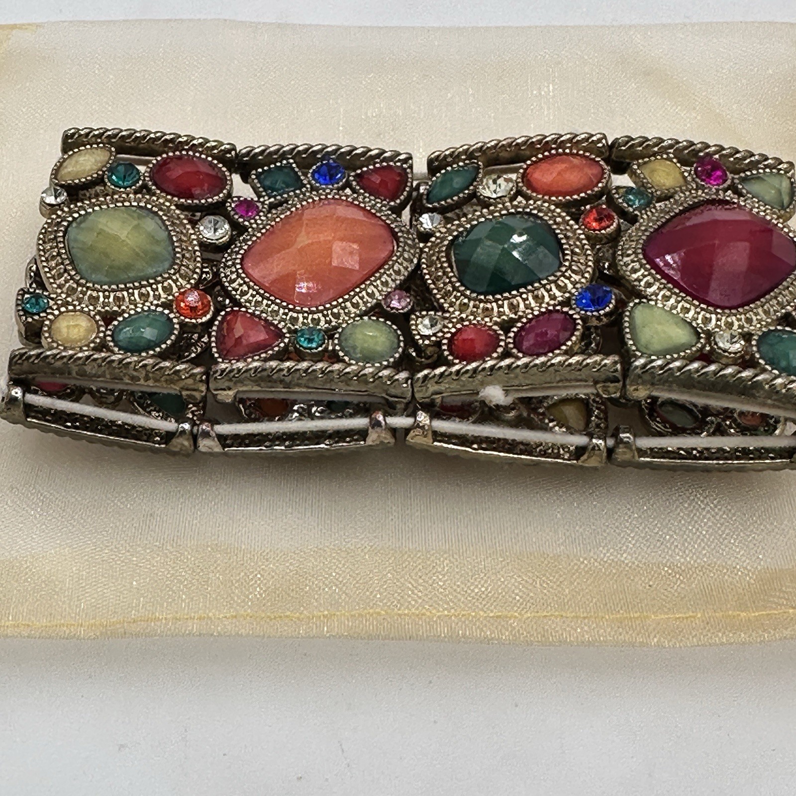 Colorful Multi Stone Statement Stretch Bracelet A… - image 13
