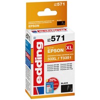 Edding Druckerpatrone Ersetzt Epson 33XL, T3351 Kompatibel Schwarz EDD-571