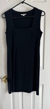 Women's Boston Proper Little Black Dress Square Neckline PS Midi