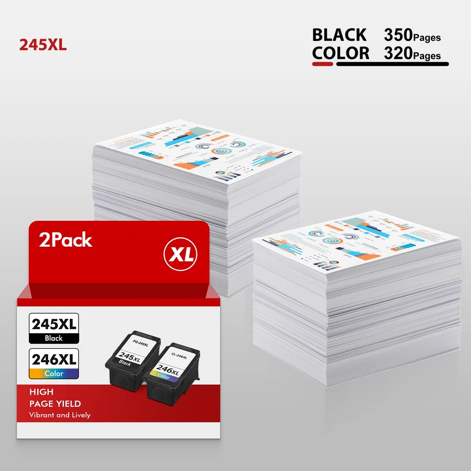 PG-245XL CL-246XL Ink Cartridge for Canon PIXMA MG2522 MG2520 TS3122 MX490 MX492 - Image 3 of 4
