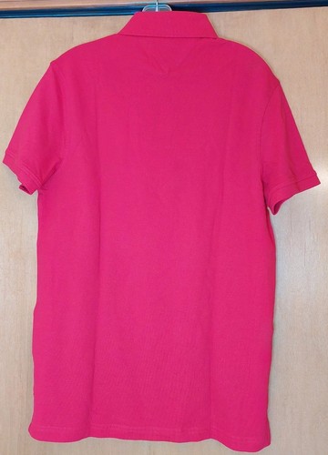 NUOVO! Polo Tommy Hilfiger uomo The 1985 vestibilità classica rosso piqué taglia M $70 - Foto 5 di 11