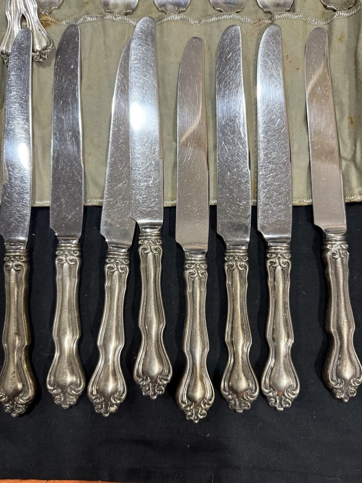 GEORGE & MARTHA WASHINGTON de Westmoreland 46 piezas conjunto vintage de plata de ley Foto 3 de 4