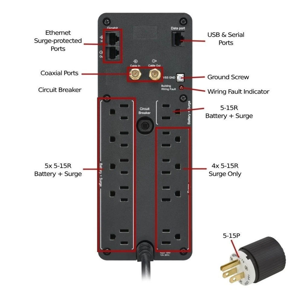 Nuevo UPS de torre APC by Schneider Electric Back UPS PRO 1350 S 1,35 kVA 120 V Foto 3 de 3