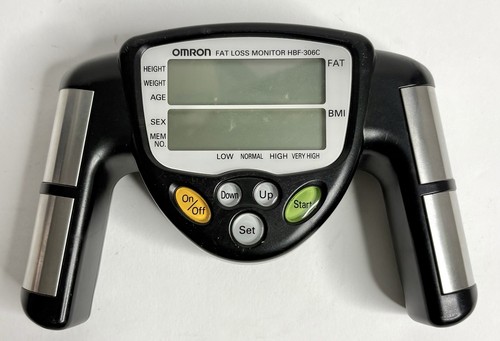 OMRON HBF-306C Handheld Body Fat Analyzer BMI Loss Monitor Tested Working