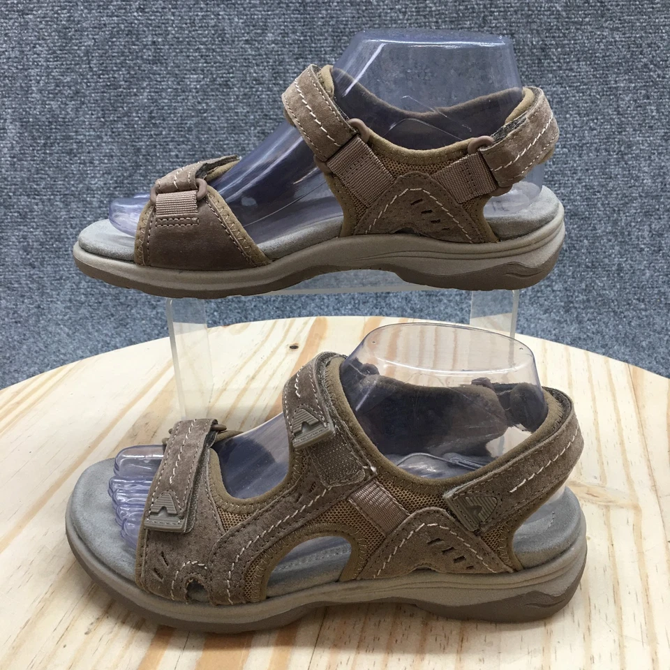 Earth Origins Sandals Womens 7 M Sedona Strappy Brown Leather Hook & Loop Casual - Image 2 of 4