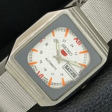 VINTAGE SEIKO 5 AUTOMATIC 6309A JAPAN MENS WHITE COLOR DIAL WATCH a709904-1